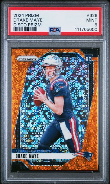 2024 Panini Prizm Drake Maye #329 (Disco Prizm) Mint 9 front