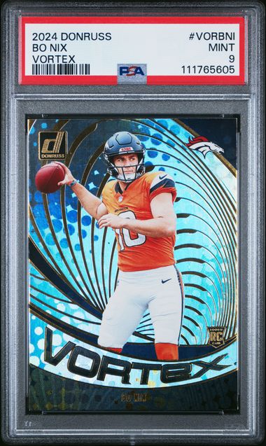 2024 Panini Donruss Vortex Bo Nix #Vorbni Mint 9 front
