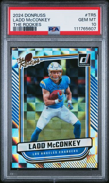 2024 Panini Donruss The Rookies Ladd Mcconkey #Tr5 Gem Mt 10 front