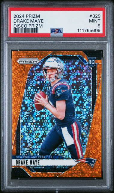 2024 Panini Prizm Drake Maye #329 (Disco Prizm) Mint 9 front
