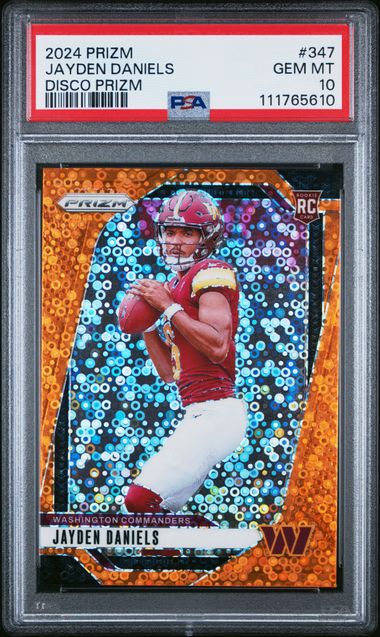 2024 Panini Prizm Jayden Daniels #347 (Disco Prizm) Gem Mt 10 front