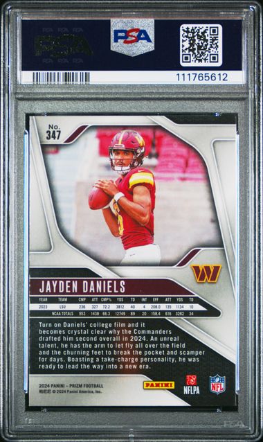 2024 Panini Prizm Jayden Daniels #347 Gem Mt 10 back