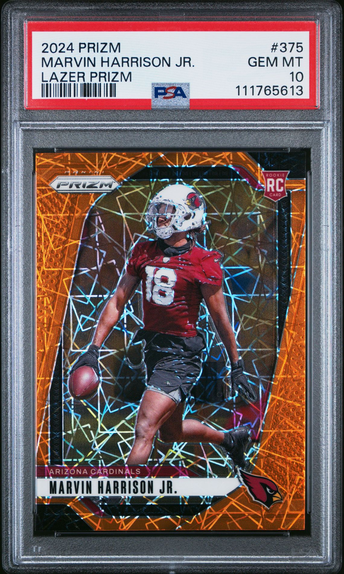 2024 Panini Prizm Marvin Harrison Jr. #375 (Lazer Prizm) Gem Mt 10 front