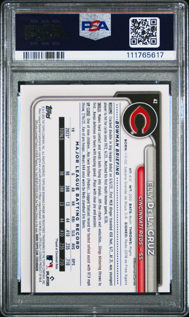 2024 Bowman Chrome Mega Box Elly De La Cruz #42 Mint 9 back