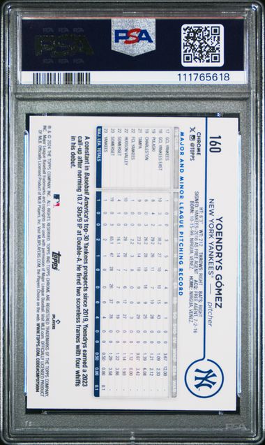 2024 Topps Chrome Yoendrys Gomez #160 (Prism Refractor) Mint 9 back