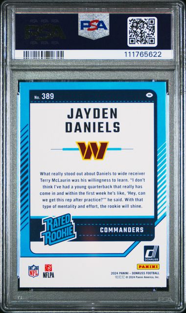 2024 Panini Donruss Jayden Daniels #389 Mint 9 back
