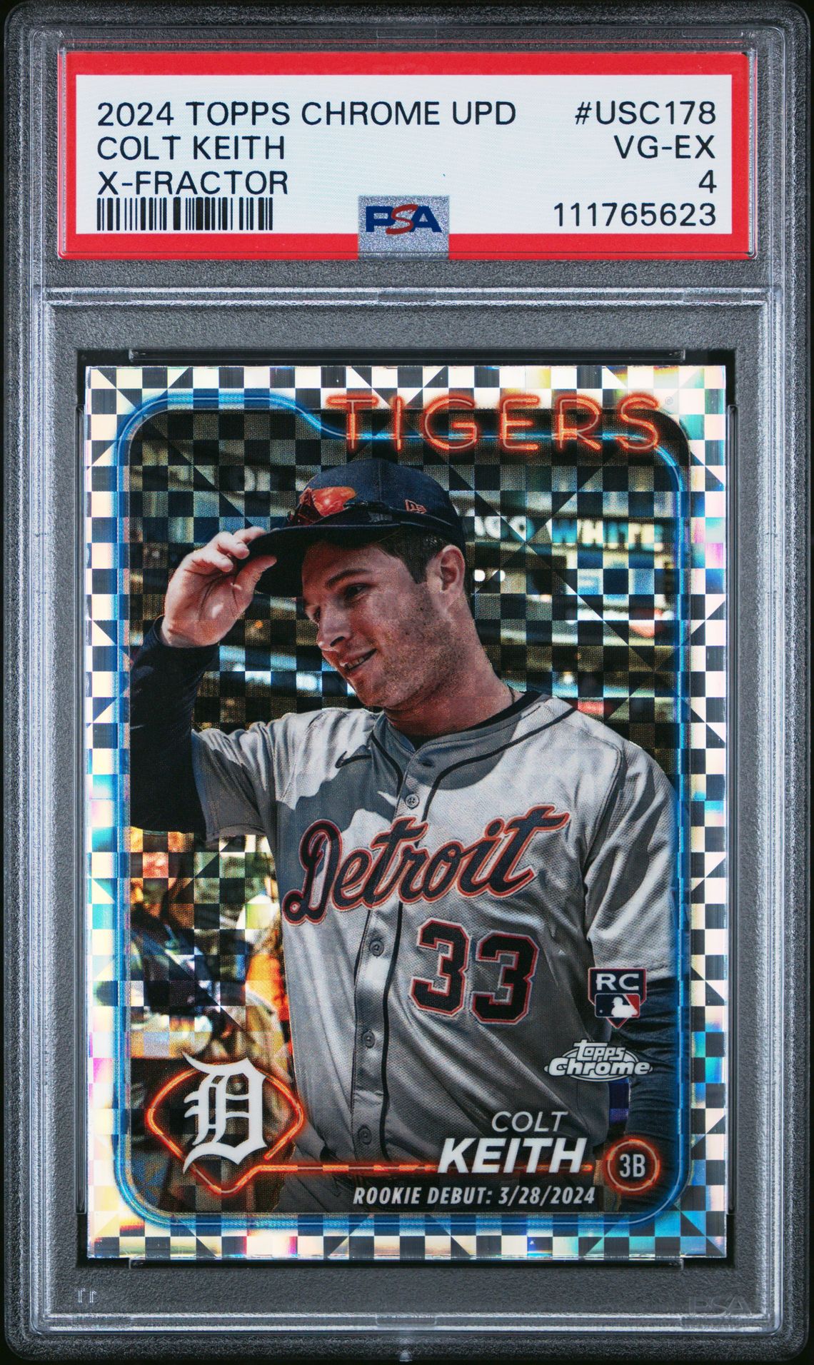 2024 Topps Chrome Update Colt Keith #Usc178 (X-Fractor) Vg-Ex 4 front