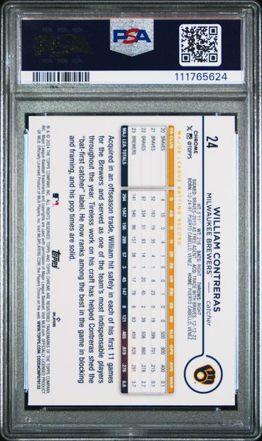 2024 Topps Chrome Logofractor Edition William Contreras #24 (Gold Refractor) Nm-Mt 8 back