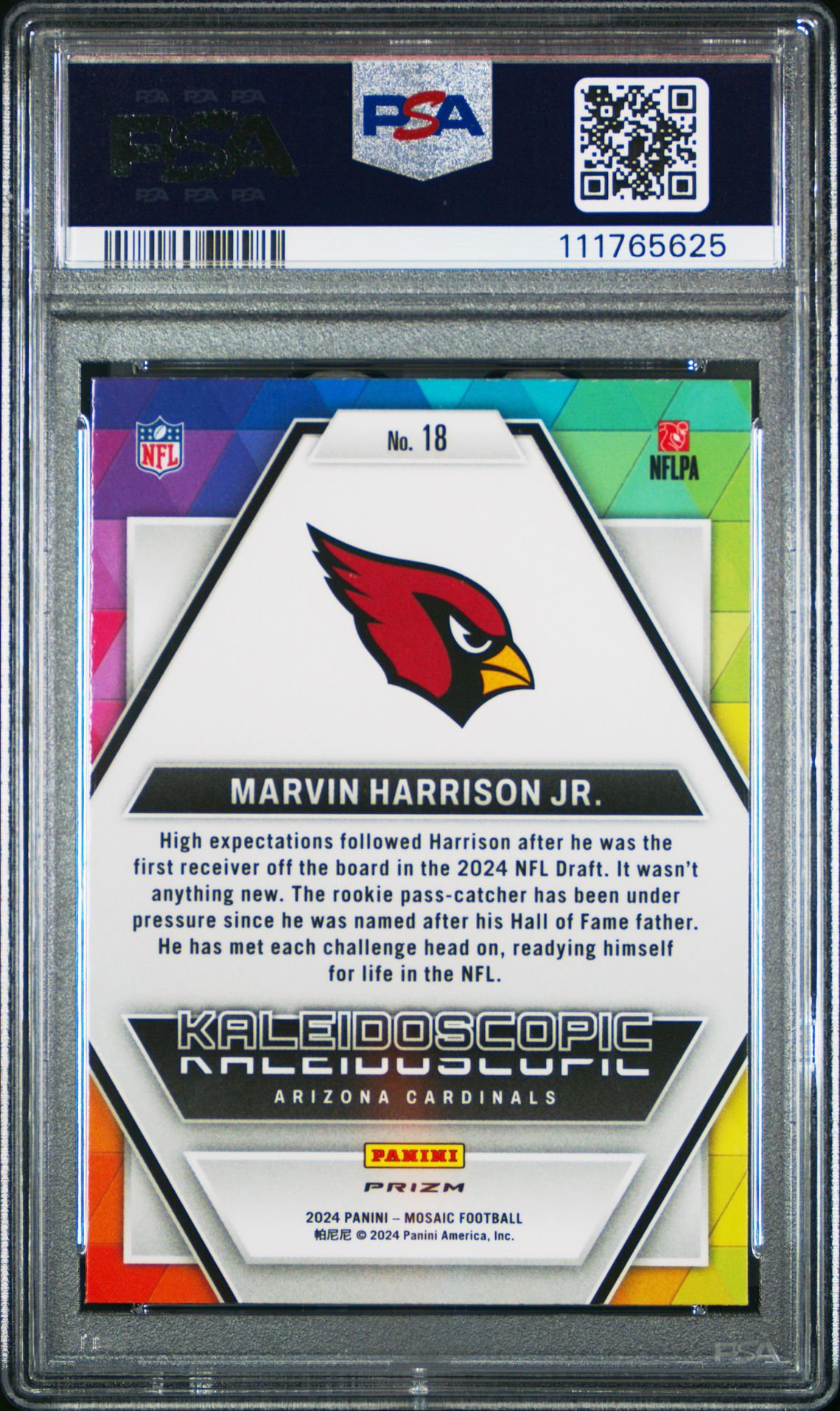 2024 Panini Mosaic Kaleidoscopic Marvin Harrison Jr. #18 Mint 9 back
