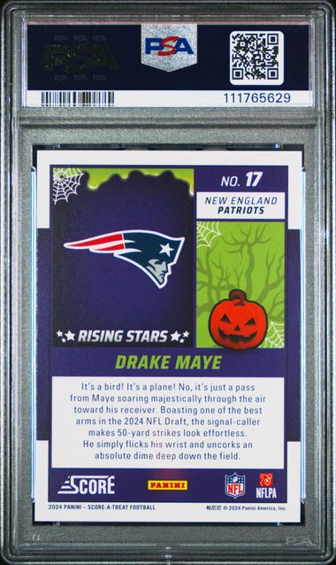 2024 Panini Score-A-Treat Rising Stars Drake Maye #17 (Rising Stars-Bats) Mint 9 back