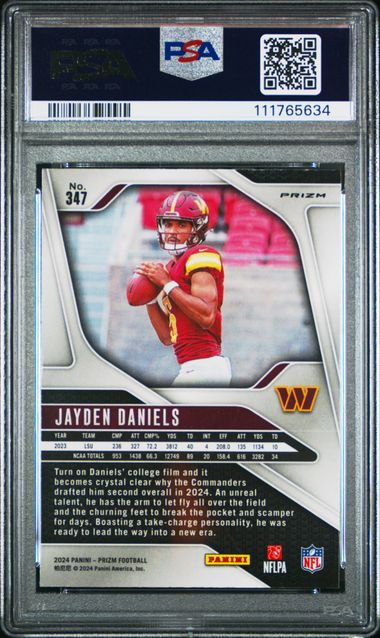 2024 Panini Prizm Jayden Daniels #347 (Green Wave) Mint 9 back