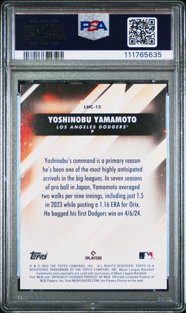 2024 Topps Update Let Him Cook Yoshinobu Yamamoto #Lhc15 Mint 9 back