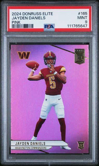 2024 Panini Donruss Elite Jayden Daniels #165 (Pink) Mint 9 front