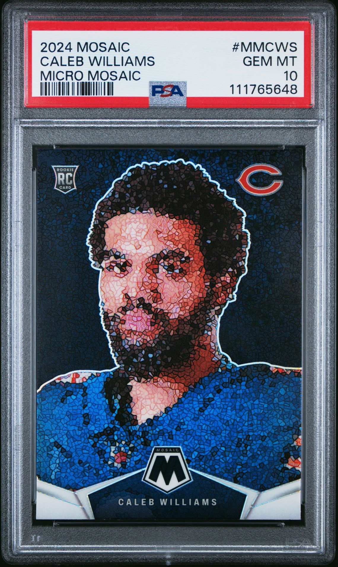 2024 Panini Mosaic Micro Mosaic Caleb Williams #Mmcws Gem Mt 10 front