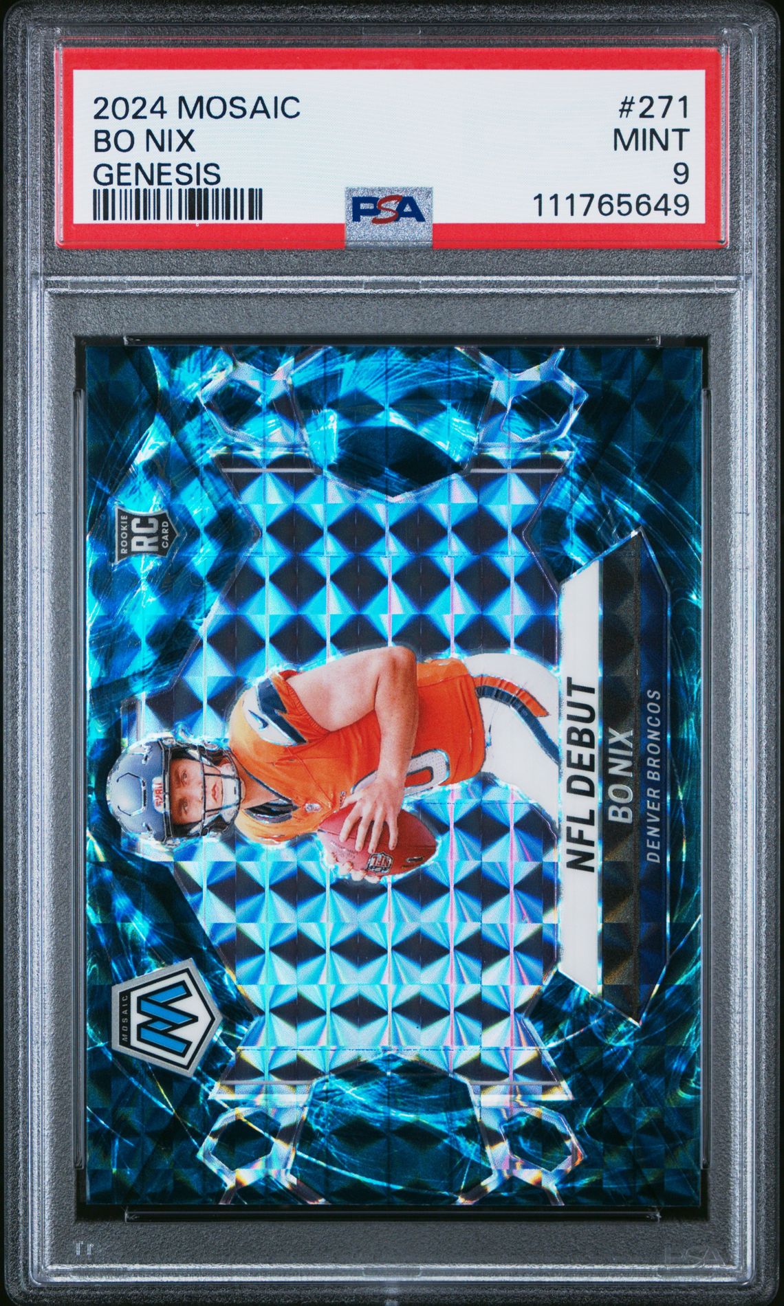 2024 Panini Mosaic Bo Nix #271 (Genesis) Mint 9 front