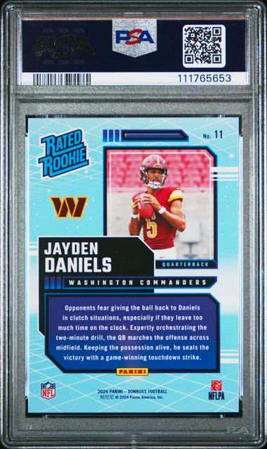 2024 Panini Donruss Rated Rookies Retro Jayden Daniels #11 Gem Mt 10 back