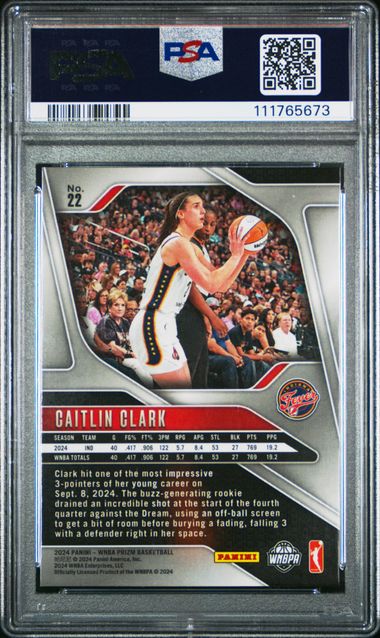 2024 Panini Prizm Wnba Caitlin Clark #22 Mint 9 back