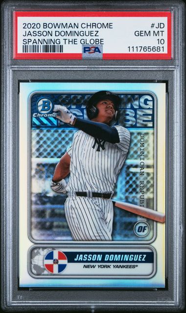 2020 Bowman Chrome Spanning The Globe Jasson Dominguez #Jd (Spanning The Globe) Gem Mt 10 front