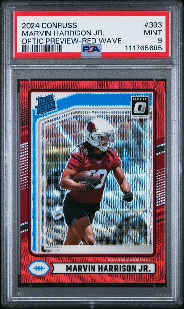 2024 Panini Donruss Marvin Harrison Jr. #393 (Optic Preview-Red Wave) Mint 9 front