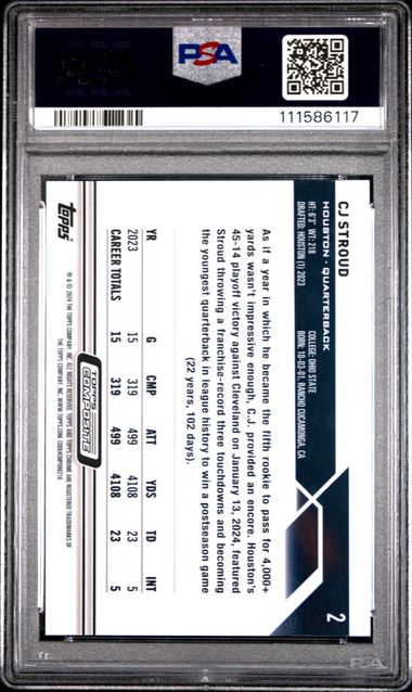 2023 Topps Composite Cj Stroud #2 (Gold Wave Refractor) Nm-Mt 8 back