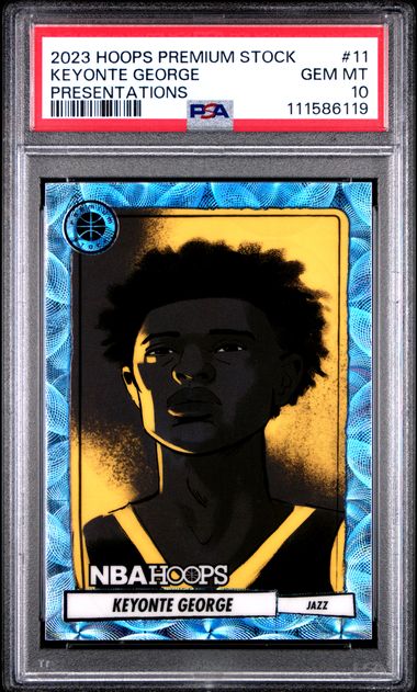 2023 Panini Hoops Premium Stock Presentations Keyonte George #11 Gem Mt 10 front