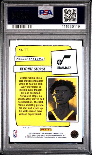 2023 Panini Hoops Premium Stock Presentations Keyonte George #11 Gem Mt 10 back