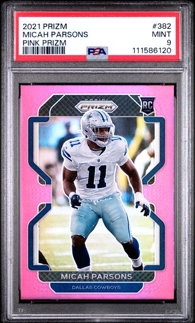 2021 Panini Prizm Micah Parsons #382 (Pink Prizm) Mint 9 front