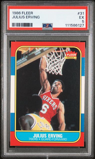 1986 Fleer Julius Erving #31 Ex 5 front