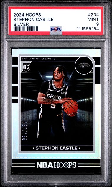 2024 Panini Nba Hoops Stephon Castle #234 (Silver) Mint 9 front