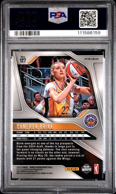 2024 Panini Prizm Wnba Cameron Brink #127 (Silver Prizm) Mint 9 back