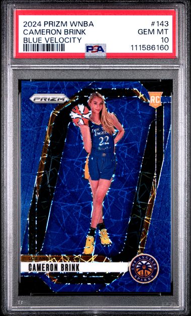 2024 Panini Prizm Wnba Cameron Brink #143 (Blue Velocity) Gem Mt 10 front