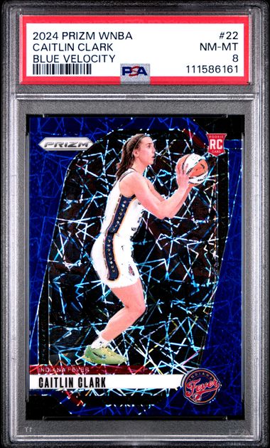 2024 Panini Prizm Wnba Caitlin Clark #22 (Blue Velocity) Nm-Mt 8 front