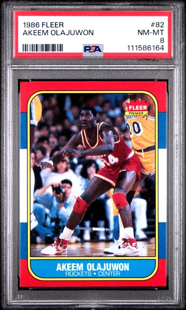 1986 Fleer Akeem Olajuwon #82 Nm-Mt 8 front