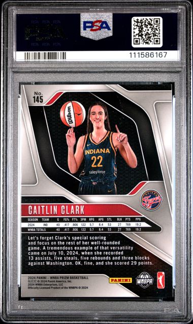 2024 Panini Prizm Wnba Caitlin Clark #145 Nm-Mt 8 back