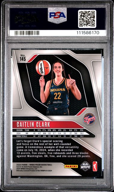 2024 Panini Prizm Wnba Caitlin Clark #145 Nm-Mt 8 back