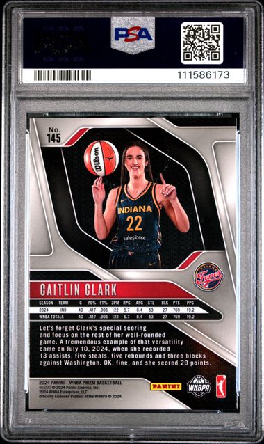 2024 Panini Prizm Wnba Caitlin Clark #145 Nm-Mt 8 back