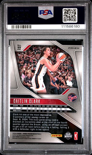 2024 Panini Prizm Wnba Caitlin Clark #22 (Silver Prizm) Mint 9 back