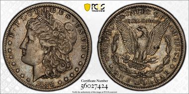 1888-O $1 VAM 4, Hot Lips XF40