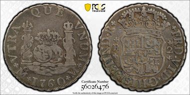 1760-Mo M 2 R Calico-307 Ferdinand VI VF30