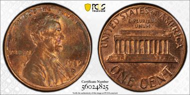 1982-D 1C Bronze MS62RB