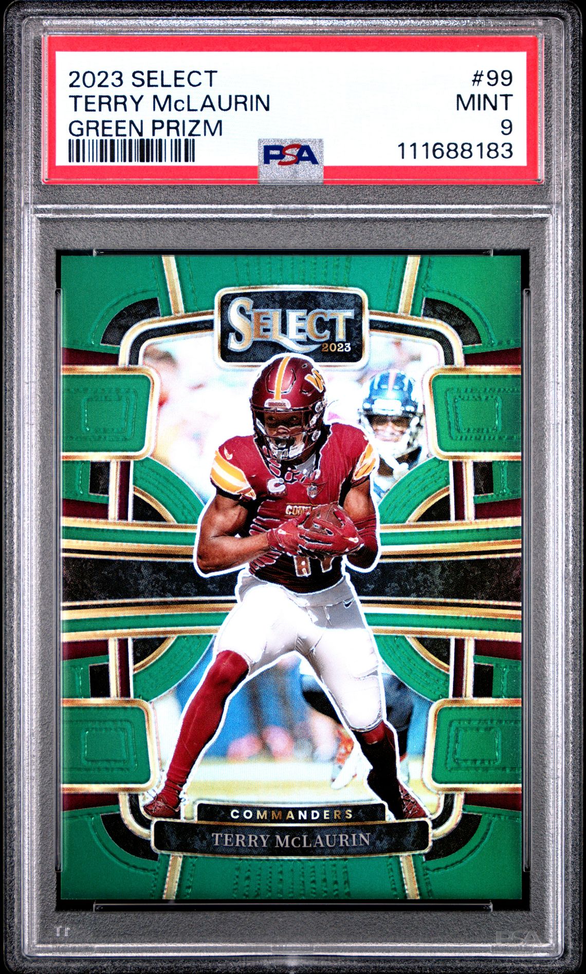 2023 Panini Select Terry Mclaurin #99 (Green Prizm) Mint 9 front