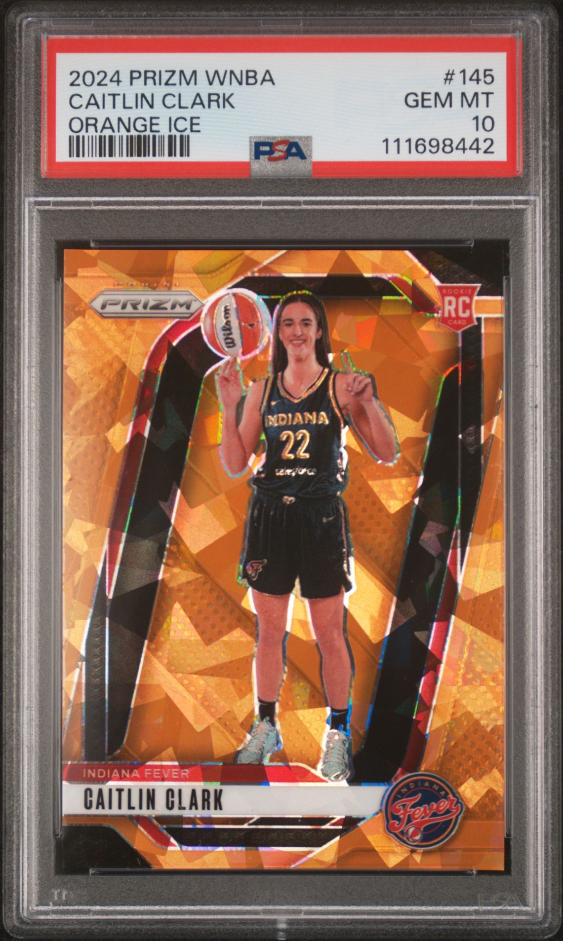 2024 Panini PANINI PRIZM WNBA ORANGE ICE #145 Caitlin Clark front