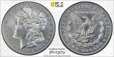 2021-S $1 Morgan Dollar 100th Anniversary MS70