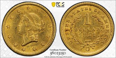 1851-O G$1 MS62