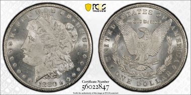 1880-CC $1 VAM 6, 8/Low 7 MS65+