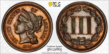 1867 3C J-558 PR65RB