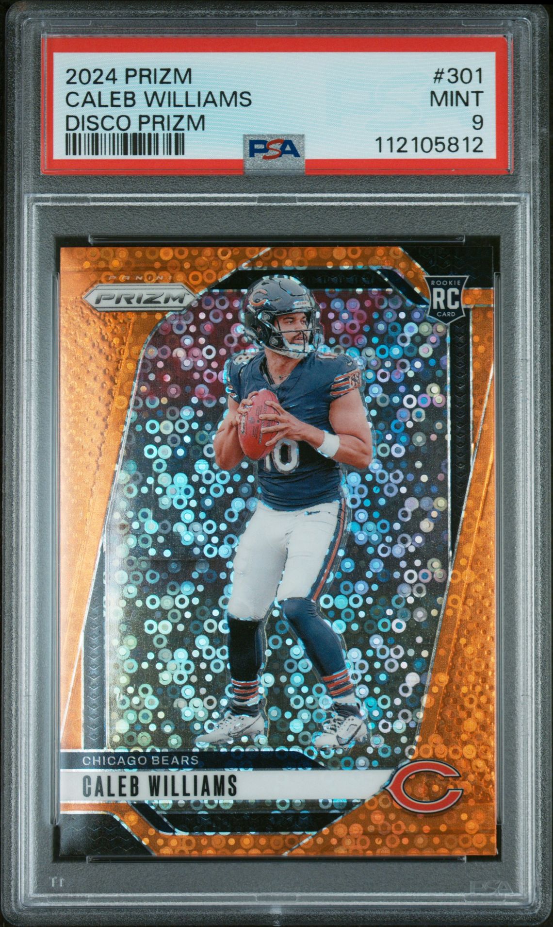 2024 Panini Prizm Caleb Williams #301 (Disco Prizm) Mint 9 front