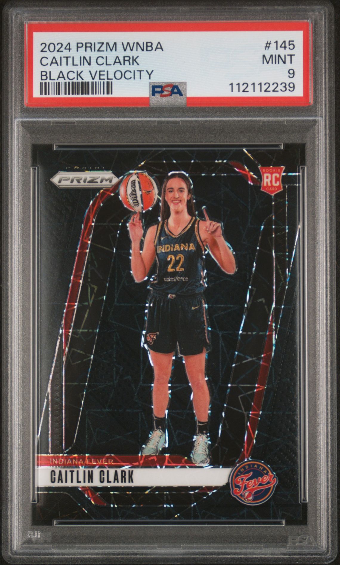 2024 Panini PANINI PRIZM WNBA BLACK VELOCITY #145 Caitlin Clark front