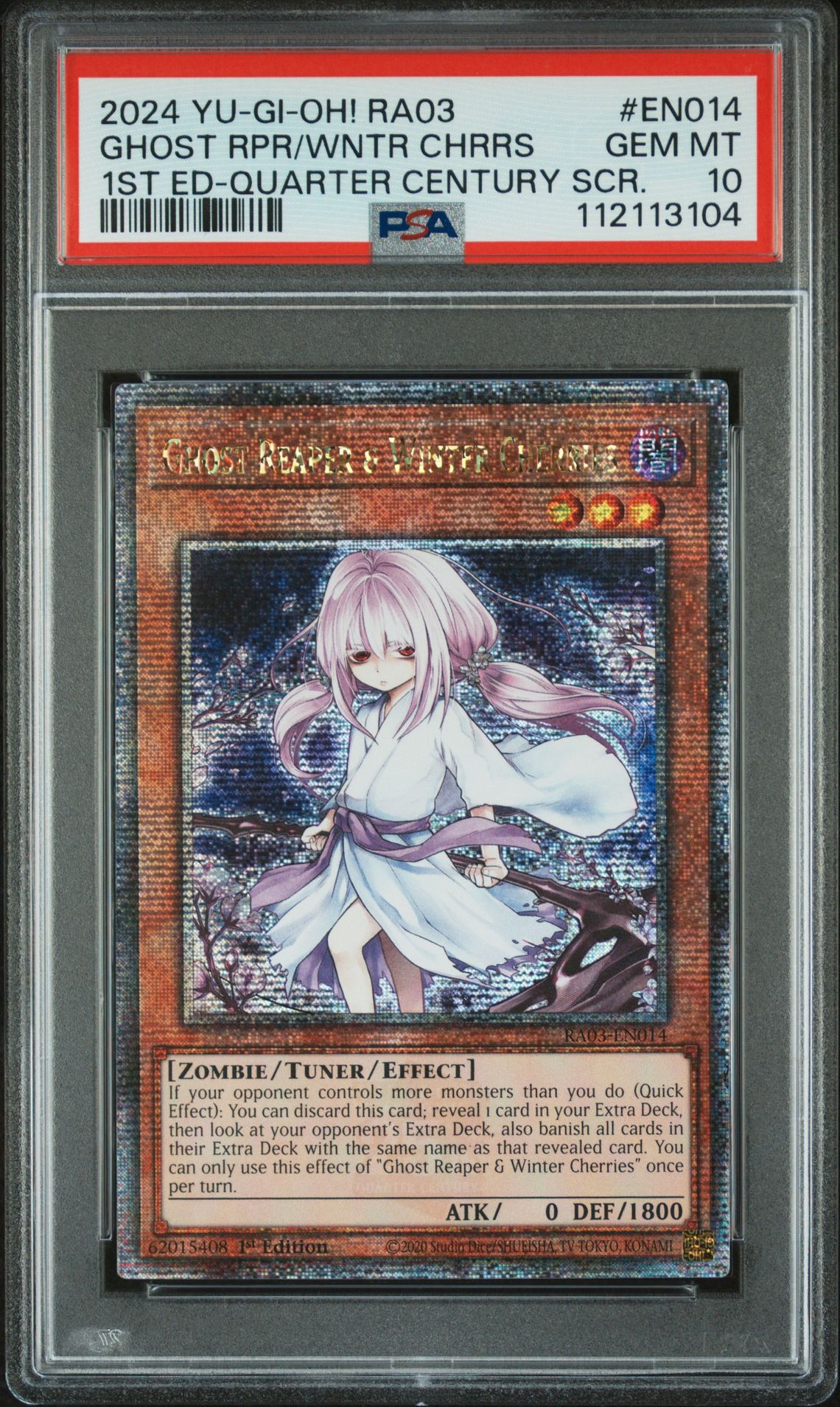 2024 Yu-Gi-Oh! YU-GI-OH! RA03-QUARTER CENTURY BONANZA 1ST ED-QUARTER CENTURY SCR. #EN014 Ghost Rpr/Wntr Chrrs front