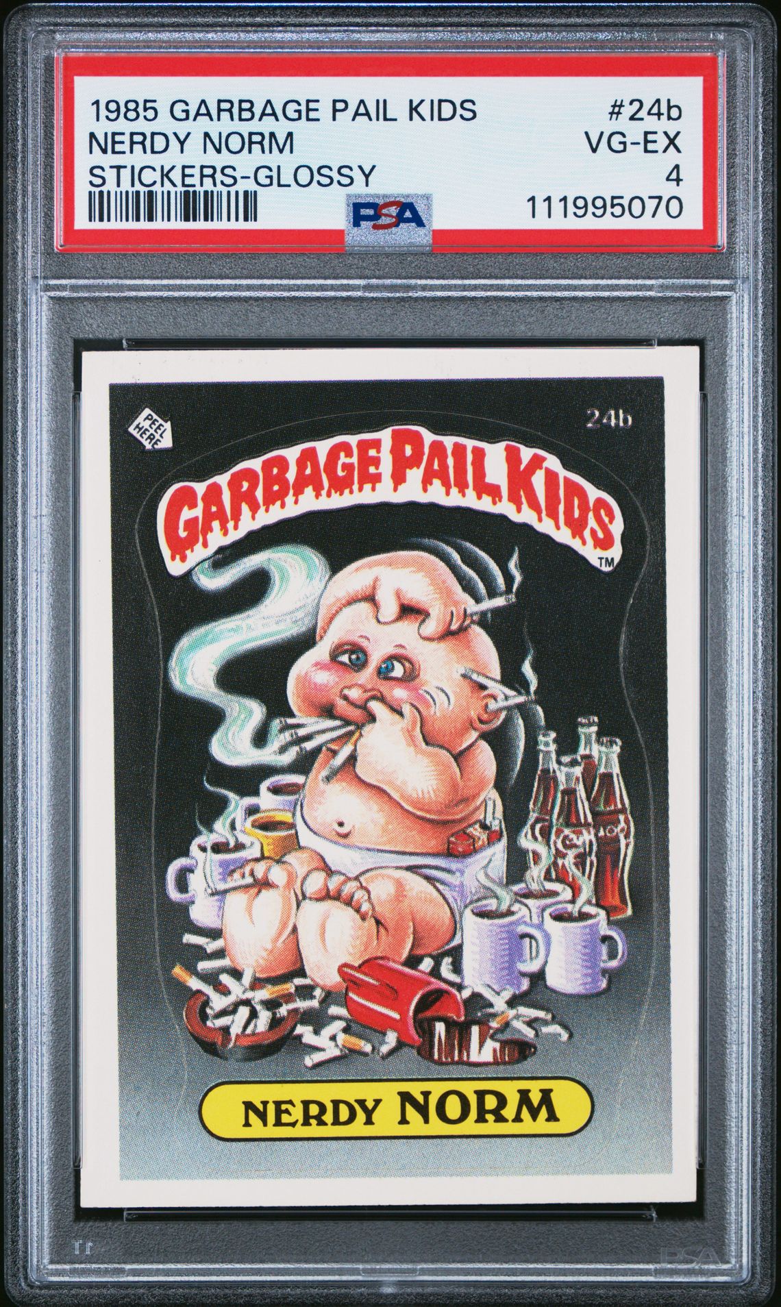 1985 Topps Garbage Pail Kids Series 1 #24B Nerdy Norm front